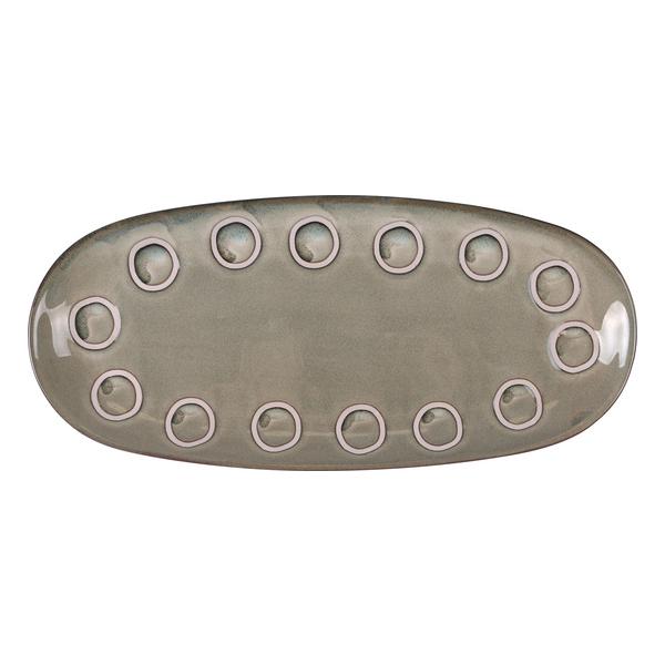 BANDEJA OVAL  Ø33X14,8CM GRIS ALMUDENA MD