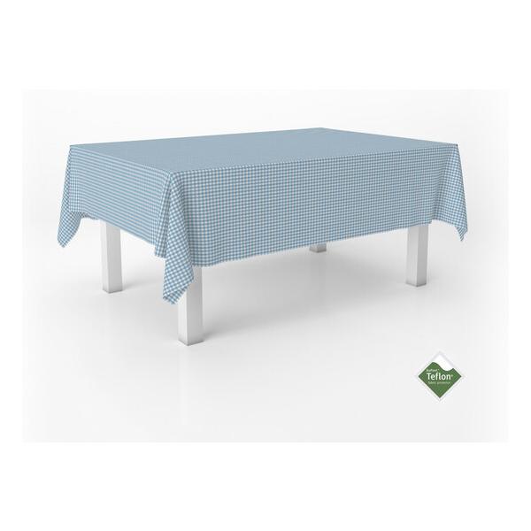 MANTEL TEFLONADO CONFECCIONADO PETIT VICHY AZUL 140X140 CM