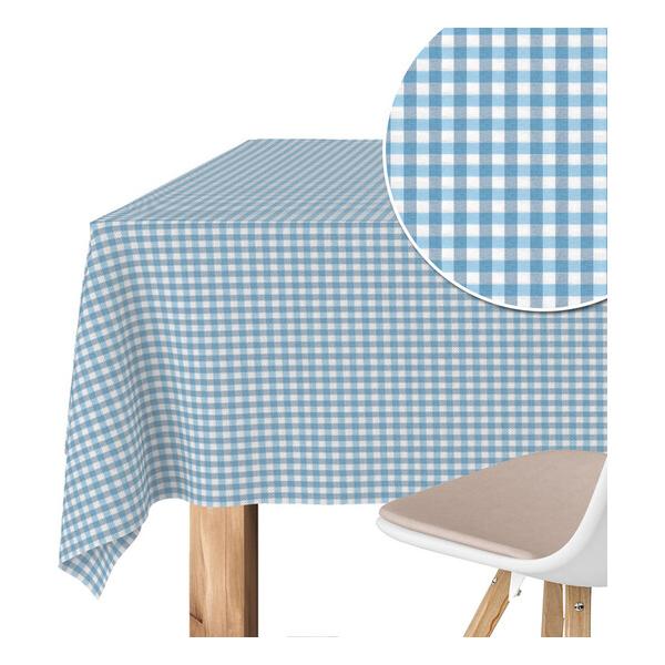 MANTEL TEFLONADO CONFECCIONADO PETIT VICHY AZUL 140X140 CM - imagen 1