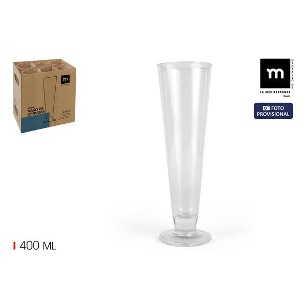 VASO CERVEZA 400ML PS LA MEDITERRANEA - imagen 1