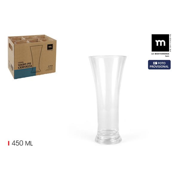 VASO CERVEZA 450ML PS LA MEDITERRANEA - imagen 1