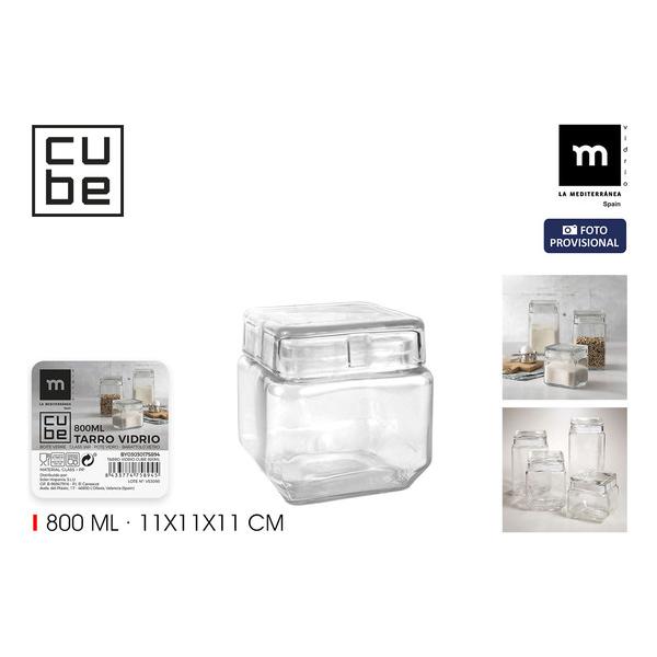 TARRO VIDRIO CUBE 800ML LA MEDITERRANEA