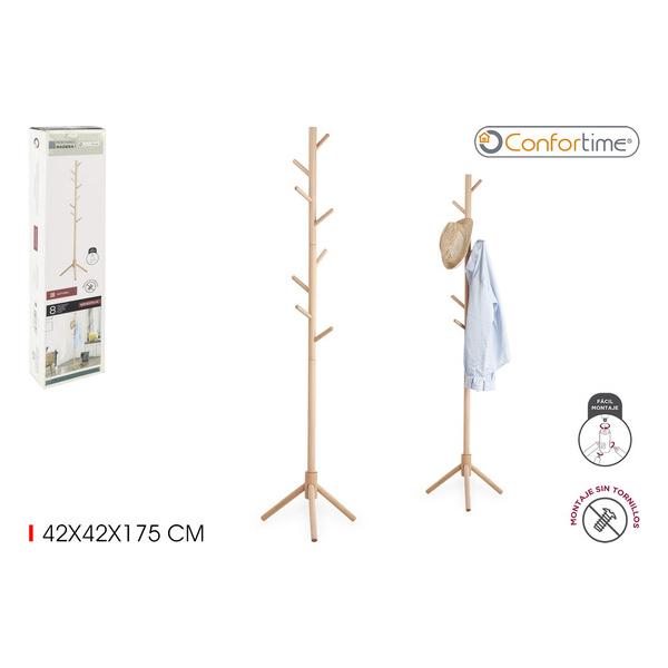 PERCHERO MADERA HAYA 175CM NATURAL CONFORTIME - imagen 1