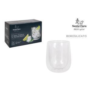 SET 2 VASOS TERMICOS BORO.250ML SANTA CL