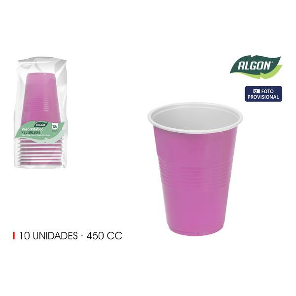 SET-10 VASO BICOLOR ROSA-BL 450 ALGON - imagen 1