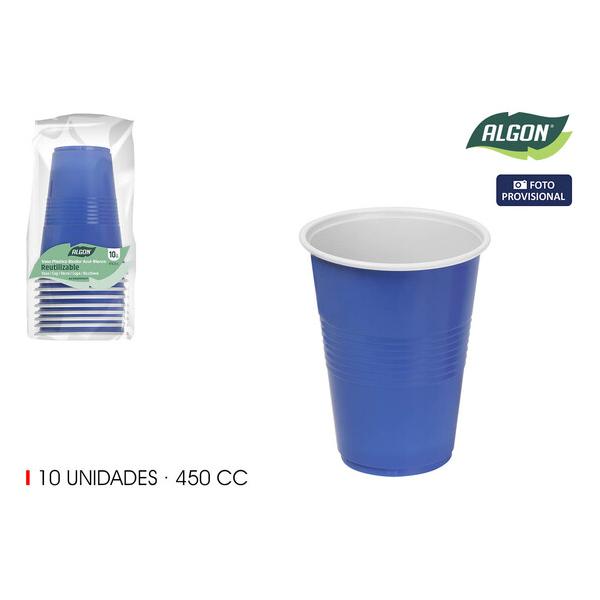 SET-10 VASO BICOLOR AZUL-BL 450 ALGON - imagen 1