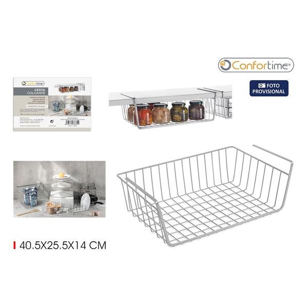 CESTA P/ESTANTE COCINA GREY 40.5CM CONFORTIME