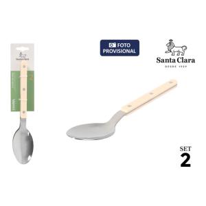 #-48-SET 2 CUCHARAS MESA COUREL BLANCO STA CLA