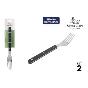 #-48-SET 2 TENEDORES MESA COUREL NEGRO STA CLA