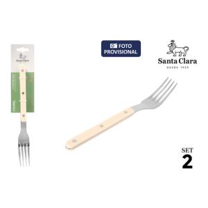 #-48-SET 2 TENEDORES MESA COUREL BLANC.STA CLA