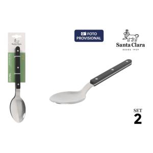 #-48-SET 2 CUCHARAS MESA COUREL NEGROSTA CLA