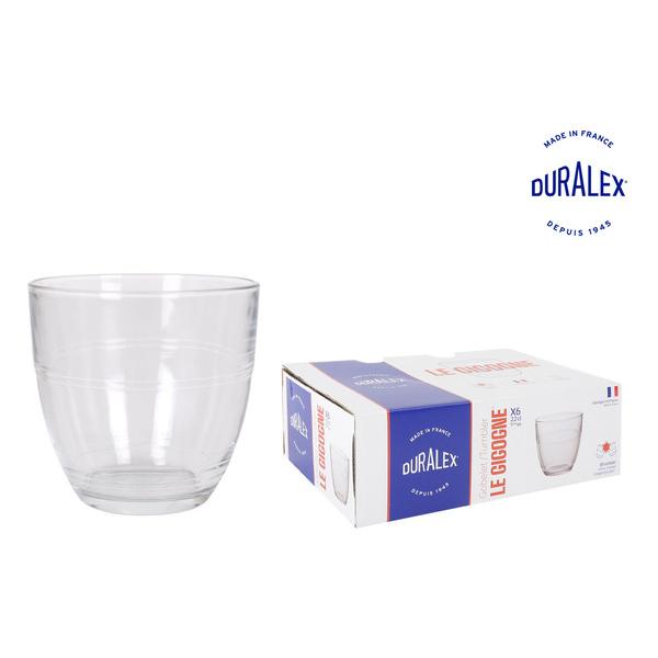 $ SET 6 VASOS TRANSPARENTES 220CC GIGOGNE