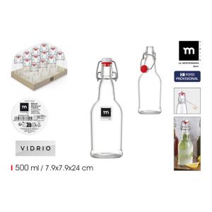 BOTELLA 500ML C/TAPON HERMETICO LA MEDITERRANEA