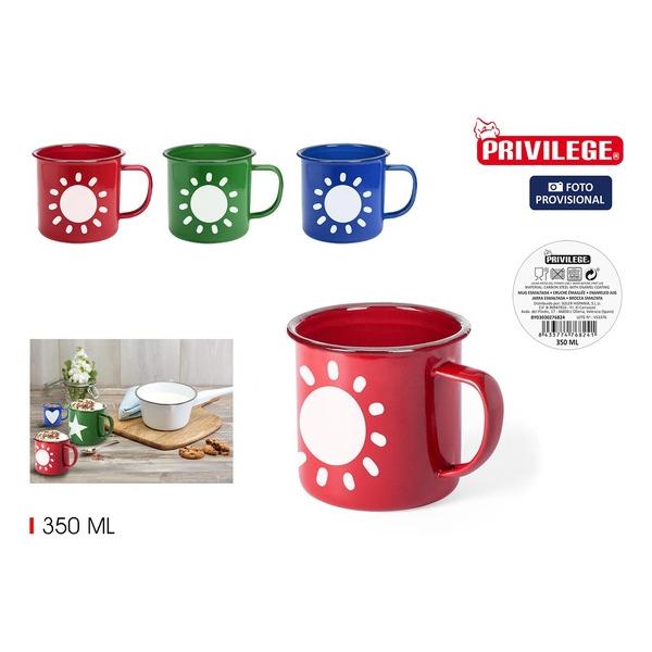 MUG ESMALTADA COLOR/DISE¥O 350ML PRIVILEGE - imagen 1