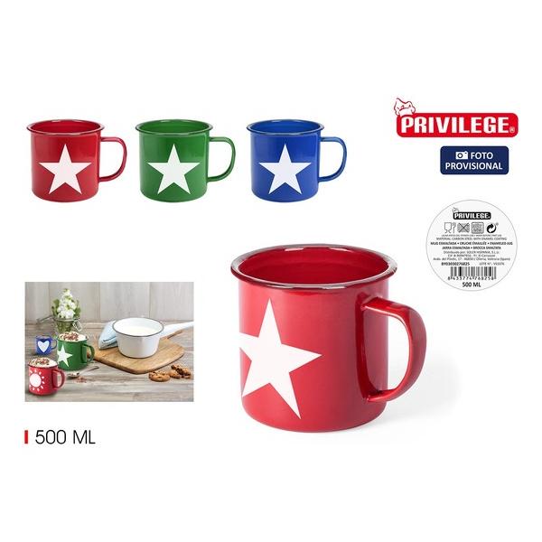 MUG ESMALTADA COLOR/DISE¥O 500ML PRIVILE - imagen 1