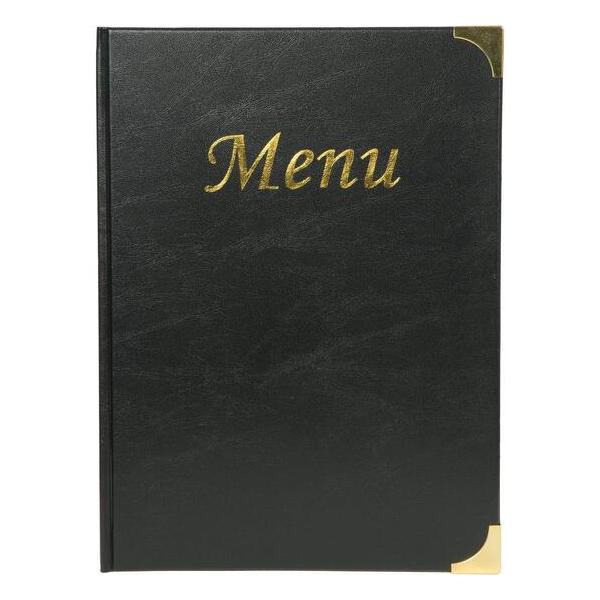 PACK DE 10 #-40- PORTA MENUS NEGRO BASIC A4 31.5X24X1CM