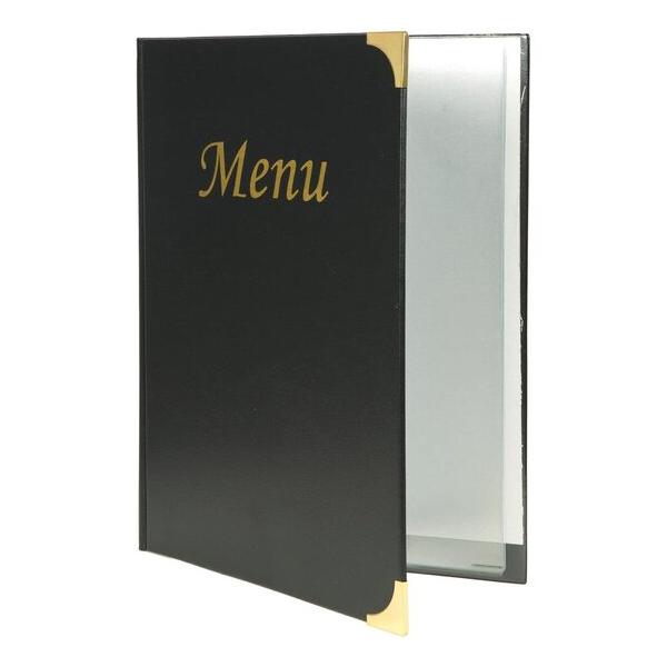 PACK DE 10 #-40- PORTA MENUS NEGRO BASIC A4 31.5X24X1CM - imagen 1