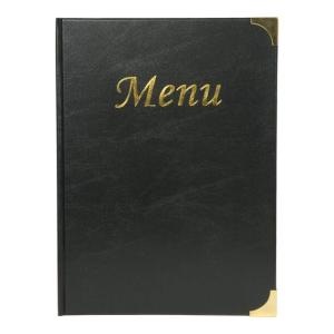 PACK DE 10 #-40- PORTA MENUS NEGRO BASIC A4 31.5X24X1CM