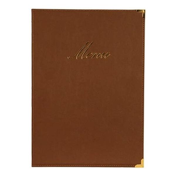 PACK DE 10 #-40- PORTA MENU MARRON A5 CLASSIC 25X18X0.5CM