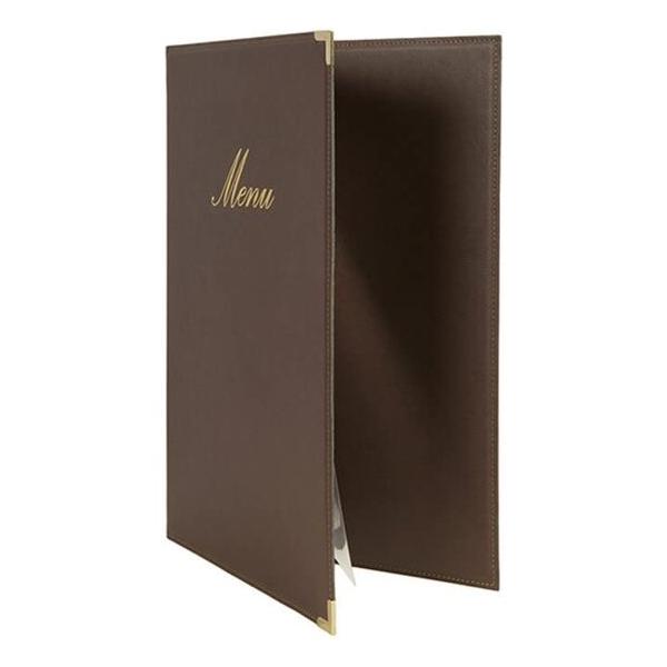 PACK DE 10 #-40- PORTA MENU MARRON A5 CLASSIC 25X18X0.5CM - imagen 2