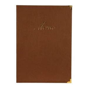 PACK DE 10 #-40- PORTA MENU MARRON A5 CLASSIC 25X18X0.5CM