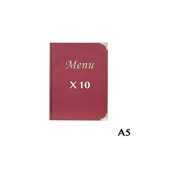 PACK DE 10 #-40-PORTA MENUS BURDEOS BASIC A5 23.7X17.2X0.8CM