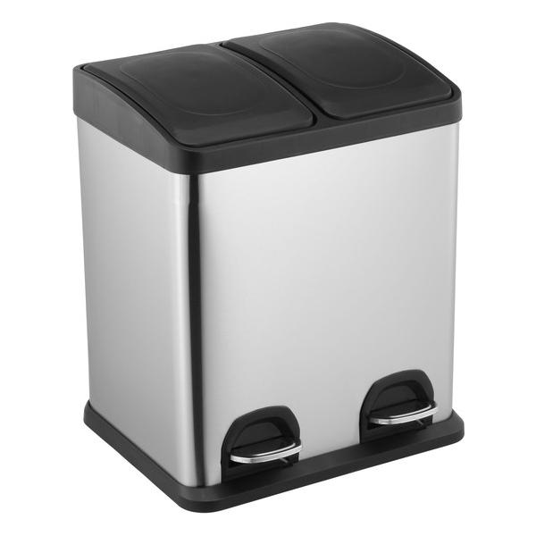 CUBO RECICLAJE SS C/PEDAL 2X15LTS CONFORTIME - imagen 1