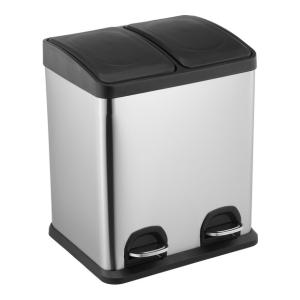 CUBO RECICLAJE SS C/PEDAL 2X15LTS CONFORTIME