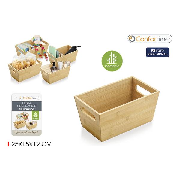 CESTA ORDENACION BAMBU 25X15X12CM CONFORTIME