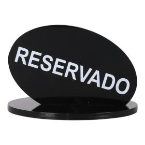 ZZ23 PLACA RESERVADO NEGRA  15X15X15CM