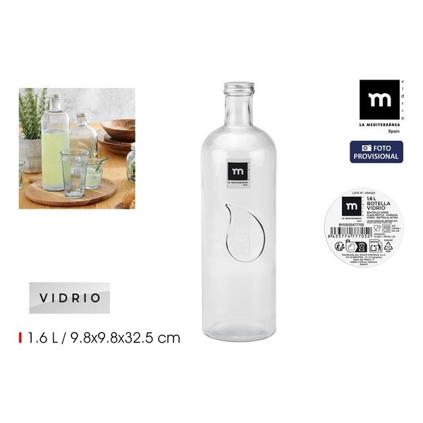 BOTELLA VIDRIO TAPON METAL 1.6L LA MEDITERRANEA