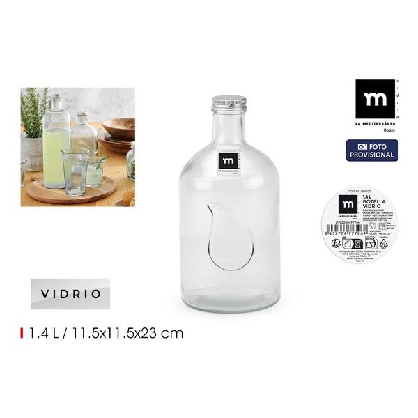 BOTELLA VIDRIO TAPON METAL 1.4L LA MEDITERRANEA