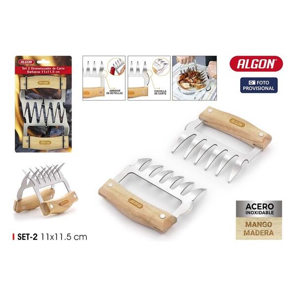 SET-2 DESMENUZADOR CARNE BBQ WOOD ALGON BBQ - imagen 1