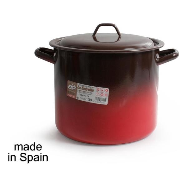 OLLA ALTA C/TAPA 24CM - 9L FUEGO