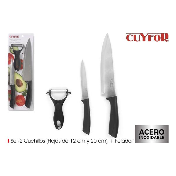 SET-2 CUCHILLOS + PELADOR CUYFOR