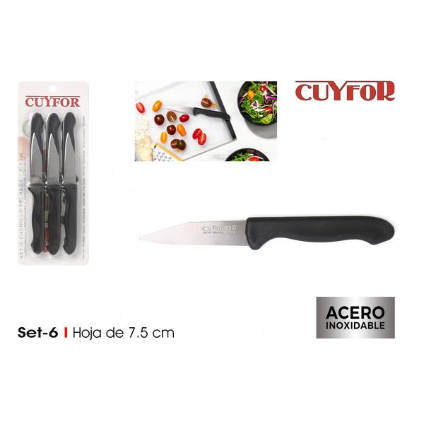 PRB SET-6 CUCHILLOS PELADOR 7.5CM CUYFOR