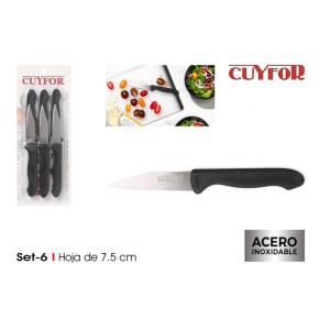 PRB SET-6 CUCHILLOS PELADOR 7.5CM CUYFOR