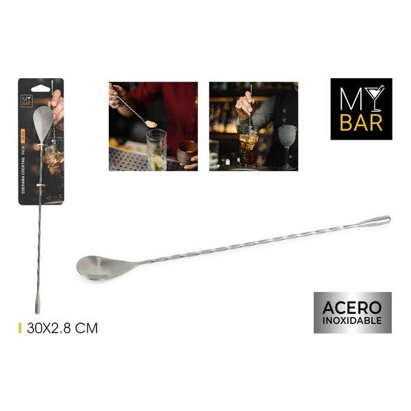 # -144- CUCHARA COCTEL INOX. 30X2.8CM