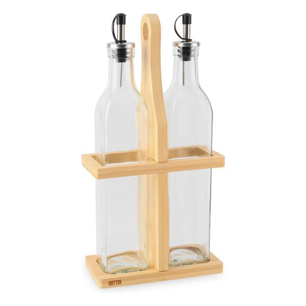 SET-2 ACEITERAS VIDR. S/BAMBU 500ML QUTTIN