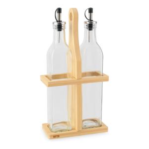 SET-2 ACEITERAS VIDR. S/BAMBU 500ML QUTTIN