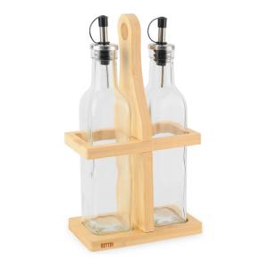 SET-2 ACEITERAS VIDR. S/BAMBU 250ML QUTTIN