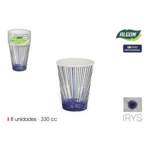 SET-8 VASO CARTON IRYS 330CC ALGON