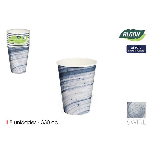 SET-8 VASO CARTON SWIRL 330CC ALGON