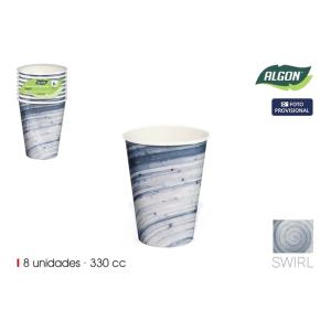 SET-8 VASO CARTON SWIRL 330CC ALGON