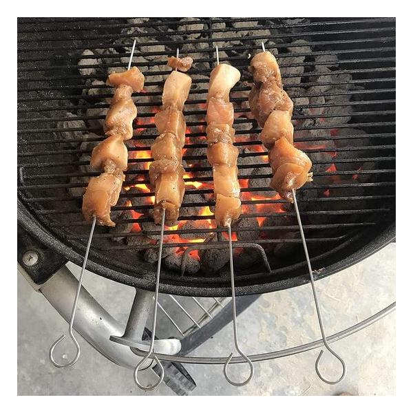 SET-12 PINCHOS METAL BARBACOA 35CM ALGON BBQ