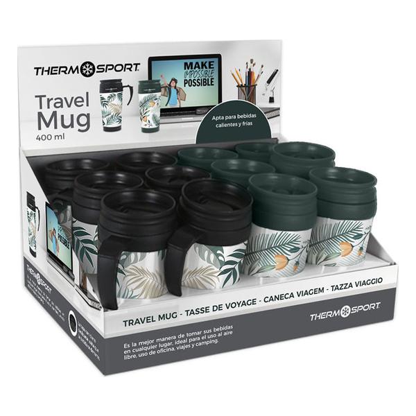 # -48- TRAVEL MUG DECORADA 400ML 2-SURT. THERMOSP - imagen 1