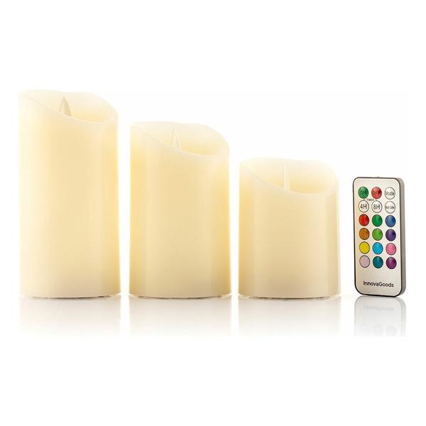 VELAS LED MULTICOLOR EFECTO LLAMA CON MANDO LENDL