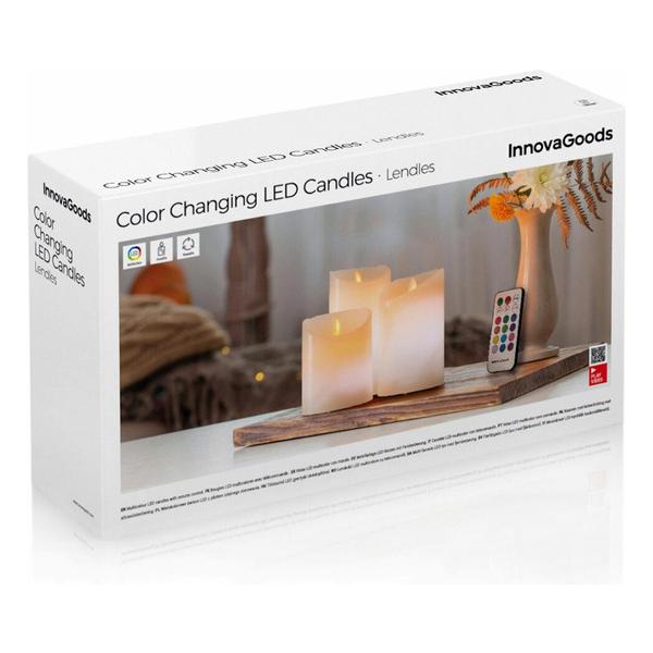 VELAS LED MULTICOLOR EFECTO LLAMA CON MANDO LENDL - imagen 1