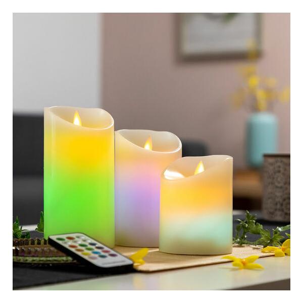 VELAS LED MULTICOLOR EFECTO LLAMA CON MANDO LENDL - imagen 3