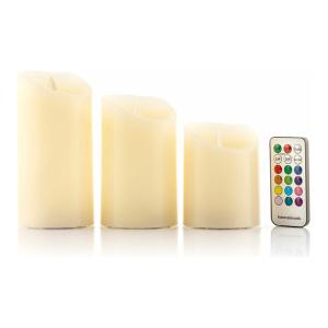 VELAS LED MULTICOLOR EFECTO LLAMA CON MANDO LENDL